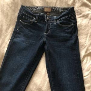 Paige peg skinny jeans, dark wash